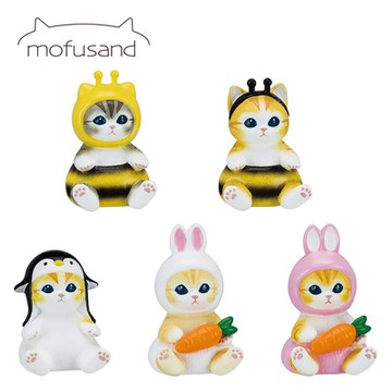 盒裝5款 日本正版 貓福珊迪 造型公仔 P3 盒玩 公仔 擺飾 蜜蜂貓 兔子貓 mofusand - 119459