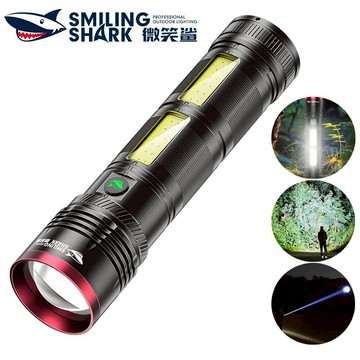 微笑鯊正品 SD5343 LED強光手電筒 M80 10000LM 2*COB超亮側燈 4檔調焦 Type-C 防水戶外