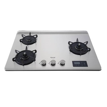 (全省原廠安裝)林內 RB-A3760S(R/L)檯面式不銹鋼緻溫玻璃三口爐瓦斯爐、定時、定溫【APP 4%回饋】 結帳9折