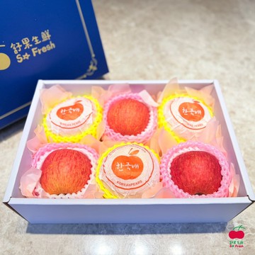 【舒果】三梨三蜜禮盒 (韓國梨x3顆+日本蜜富士蘋果x3顆/約2.5kg/禮盒)