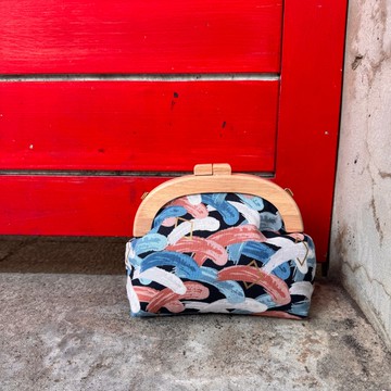 流金雲彩 木頭口金包 松木口金 斜背包