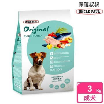 UNCLE PAUL 保羅叔叔 田園生機狗食 3kg 低敏成犬-小顆粒 (羅素克洛梗犬 成犬 老犬 熟齡犬 狗飼料)