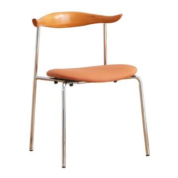 北歐輕奢牛角餐椅現代簡約創意家用實木軟包椅loft極簡咖啡廳椅子[DD010109]