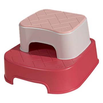 哩哩摳摳 LILIKOKO 兒童分離式階梯椅  防滑  雙層椅凳  1組  珊瑚紅