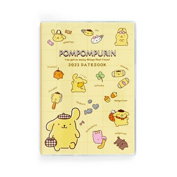 【震撼精品百貨】2023年 掛曆/年曆/手帳~日本SANRIO三麗鷗~布丁狗 2023 B6行事曆手帳本(黃物品)*20513
