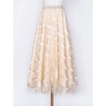 2025春夏時尚刺繡菱形格百褶裙高腰大擺a字裙網紗半身裙仙女長裙