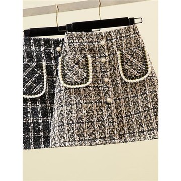 200斤胖妹妹2026年新款半身裙大碼胖mm秋季短裙毛呢高腰a字裙子潮