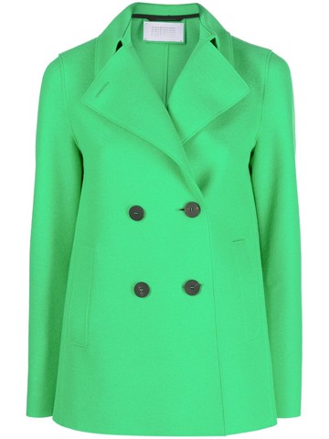 Harris Wharf London - double-breasted buttoned wool jacket - women - Virgin Wool - 44 - Green