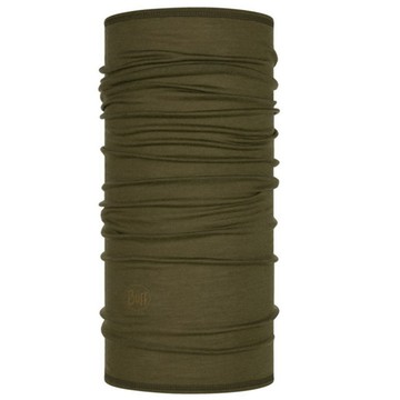 BUFF 【西班牙 】舒適素面 Merino 美麗諾羊毛超輕量超彈性恆溫保暖魔術頭巾_113010 橄欖綠