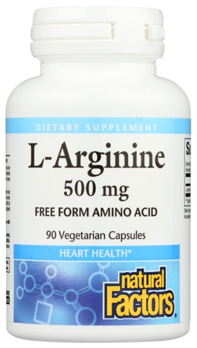 Natural Factors L-Arginine 500 mg - 90 Vegetarian Capsules