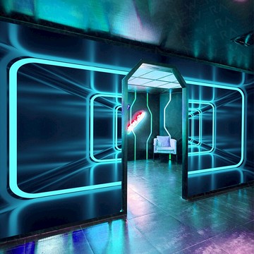 3D立體空間延伸科技裝修背景墻紙公司前臺網吧KTV太空艙主題壁紙