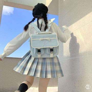 制服包雙肩包斜挎包三用學院風書包【聚物優品】