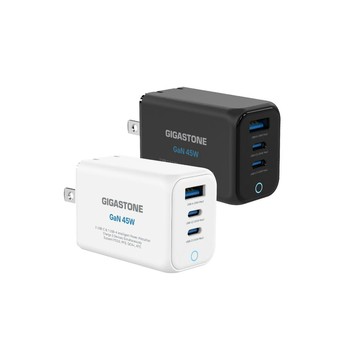 氮化鎵GaN快充器 PD-7451W 45W 三孔急速充電器 白色