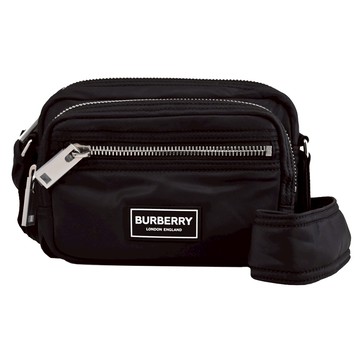 BURBERRY 8090570 品牌LOGO輕量尼龍休閒斜背相機包.黑