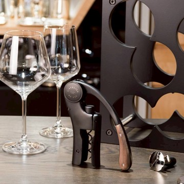 法國 L'Atelier du Vin｜Oeno Motion圓輪原木開瓶器/黑