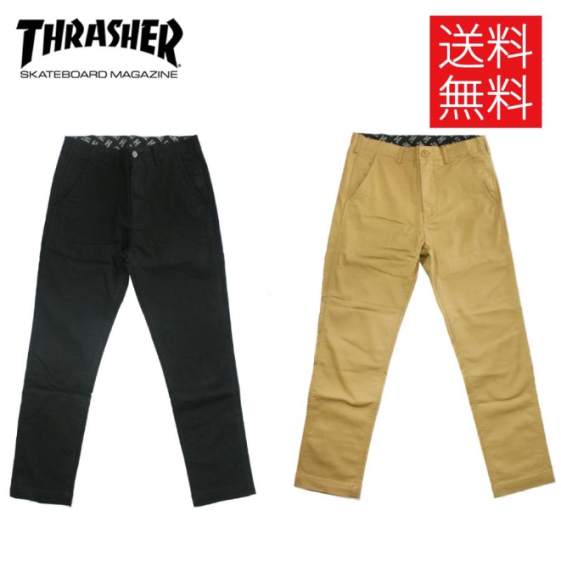 スラッシャー THRASHER CVC STRETCH テーパード パンツ ブラック