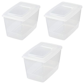 NAKAYA 掀蓋雙開收納盒 3件組 K196 3L  1組  1 個容器 + 1 個蓋子