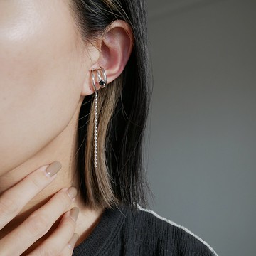 Swag 耳骨夾 圓珠鍊 / silver C132