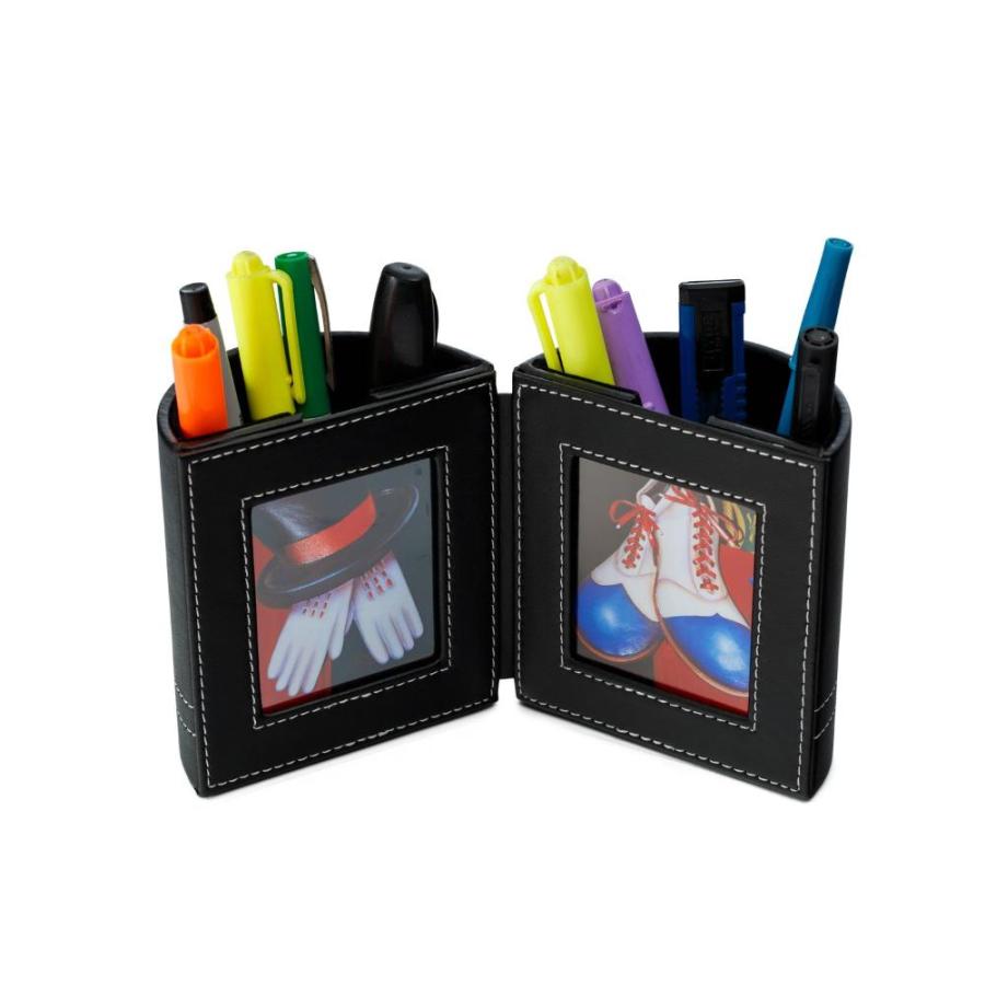 (Black) Desk Organiser Pen and Pencil Holder with Picture Frame By Pens