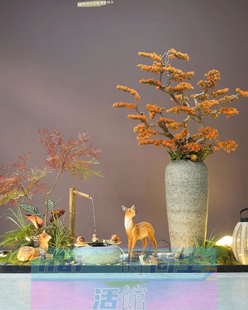 免運 可開發票 仿真樹火焰南天竹景觀植物地面造景室內花藝裝飾綠植楓葉樹落地