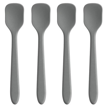 Easy Sili 矽膠嬰兒副食品優格湯匙  4支  深灰色