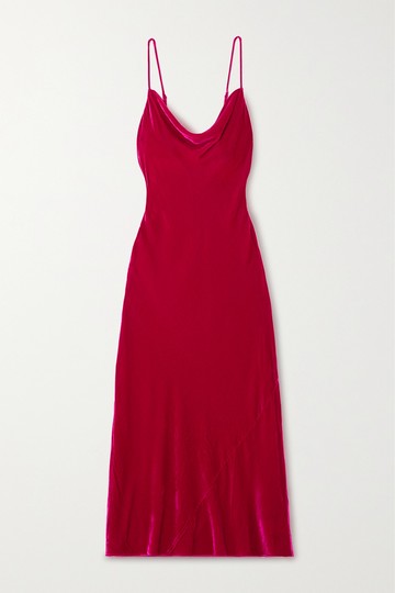 Reformation - Salamanca Velvet Midi Dress - Pink - US4