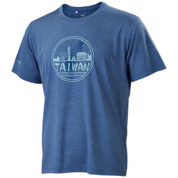 MIZUNO 美津濃 短袖上衣 男 訓練 慢跑 吸濕排汗 藍 32TAC00317