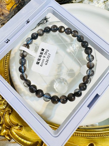 星空魔鬼海藍寶6mm9.36g高光金屬光澤冥想水晶首選釋放壓力