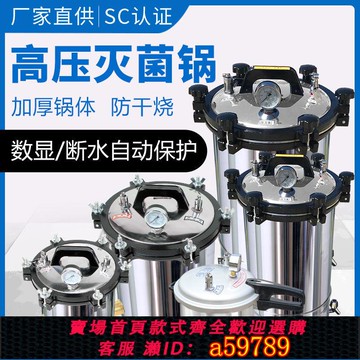 【台灣公司 可打統編】手提式滅菌鍋壓力蒸汽高壓滅菌器全自動立式小型消毒鍋實驗室