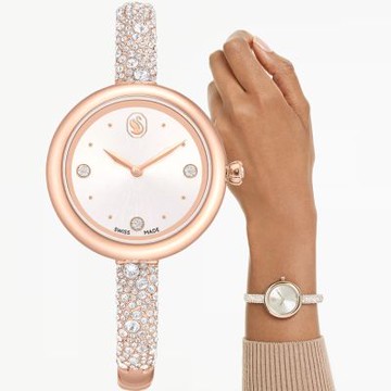 SWAROVSKI 施華洛世奇 Sublima 閃耀水晶手環式手錶 女錶 春季選物 送禮推薦-玫瑰金/28mm 5734633