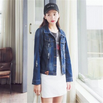 牛仔外套長袖丹寧夾克-簡單個性口袋設計女上衣73gz32【正韓進口】【米蘭精品】
