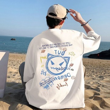 台灣出貨【痞帥男裝】學生潮牌上衣 100%純棉短袖T恤男 夏天上衣 大尺碼上衣 青少年短袖 男生T恤 夏季短袖 男生短袖