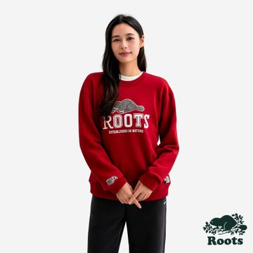 Roots女裝- HERITAGE 圓領上衣 -紅色