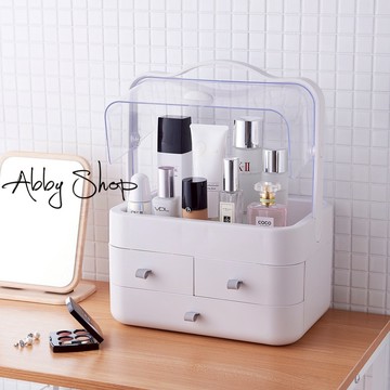 艾比百貨》防塵化妝品收納箱 抽屜收納盒 化妝品收納 保養品收納 收納抽屜 抽屜收納 化妝收納 化妝品 保養品 化妝箱