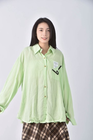 (XL) black friday口袋綠色襯衫上衣