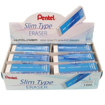 Pentel 飛龍牌 EZEE02 薄型橡皮擦/一盒36個入(定15) 環保塑膠擦 MIT製【APP滿額下單4%點數(單一帳號最高1000點)】7/31止