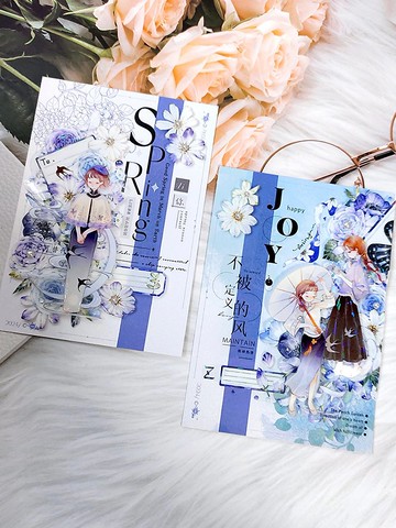 荳蔻 - 手帳膠帶和紙PET人物插畫DIY復古風裝飾素材