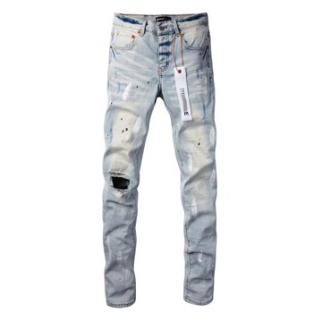 PUR jeans  pants torn jeans美式高街破洞潑墨牛仔褲子