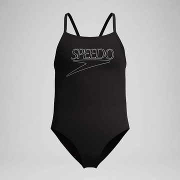 SPEEDO ENDURANCE+ LOGO 女孩連身泳裝 黑 SD8A000207002