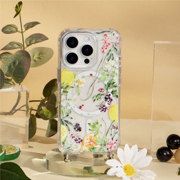 MeowIllustration莓舞盛夏冰川抗黃防摔MagSafe iPhone繩掛手機殼