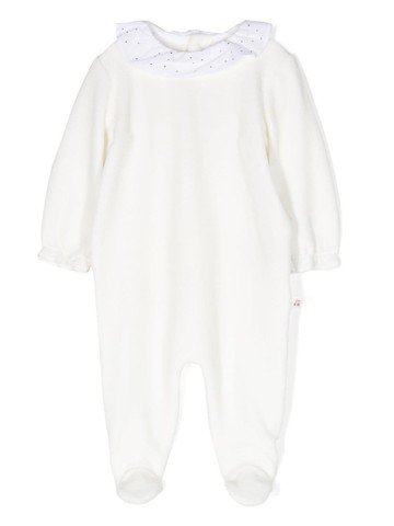 Bonpoint - Tijane ruffled-collar babygrown - kids - Polyamide/Cotton - 3 - White