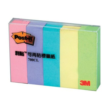3M 利貼 可再貼標籤 15x50mm（100張 /色）5色 /包 700CL-1