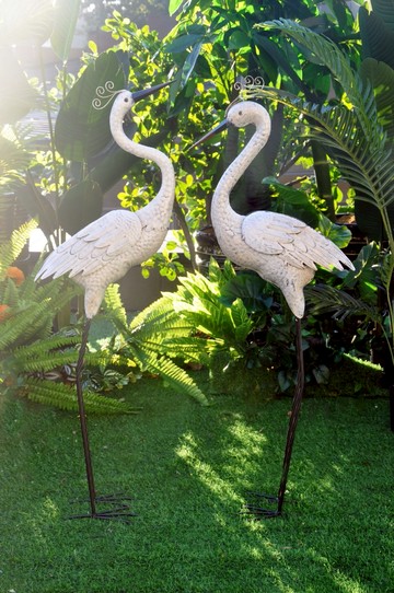 鐵藝仙鶴擺件 花園庭院戶外假山魚池創意裝飾造景 民宿景觀