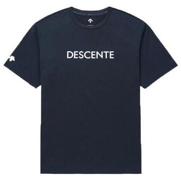 Descente 迪桑特 短袖上衣 男裝 快乾 防曬 深藍【運動世界】SQ323UTS73-NAVY