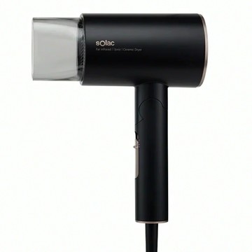 Solac 負離子吹風機 SHD-208B 霧面質感 羽量級手感 滑動切換檔  黑色