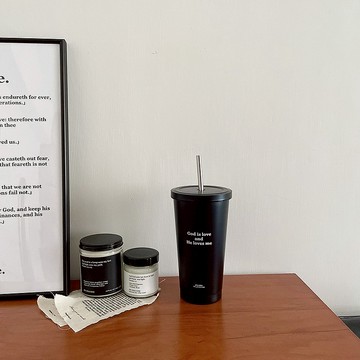 JIN CHA GOD-吸管杯 God is love and he loves me(黑色)/基督