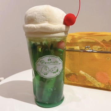 🔥臺灣出貨 好物上新💥 史努比喫茶系列限定筆袋pvc蜜瓜蘇打筆袋日系可愛甜品杯化妝包