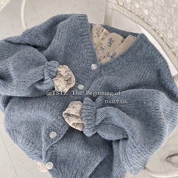 品牌折扣~專柜撤回尾貨大牌外貿女裝~精致法式浪漫顯瘦針織開衫