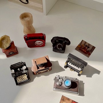 桌面擺件創意復古電話留聲機鋼琴樹脂擺件打字機拍照道具