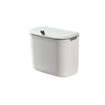 西格傢飾 廚房美型壁掛滑蓋垃圾桶  可壁掛在餐櫥櫃上  滑蓋設計不怕蓋子遺失  黏貼/掛勾  美觀不占空間  1個  7L